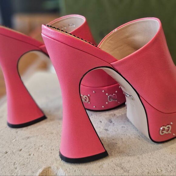 Gucci GG 110mm platform mules in Mystic White Sz EU 38+ - Picture 2 of 12